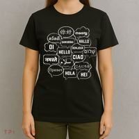 Hello In Many Languages Translator Globetrotter Polyglot T-Shirt thumb 4