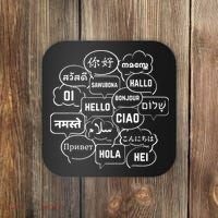 Hello In Many Languages Translator Globetrotter Polyglot Coaster thumb 0