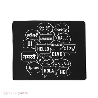 Hello In Many Languages Translator Globetrotter Polyglot Mousepad