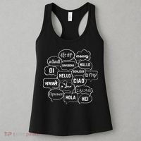 Hello In Many Languages Translator Globetrotter Polyglot Women's Tank Top thumb 3