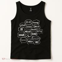 Hello In Many Languages Translator Globetrotter Polyglot Tank Top thumb 2