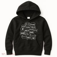 Hello In Many Languages Translator Globetrotter Polyglot Kids Hoodie thumb 0