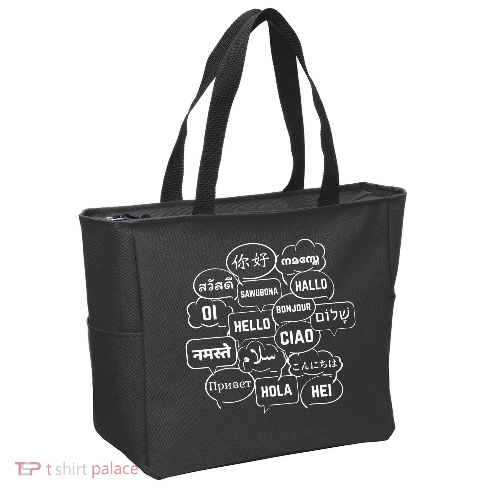 Hello In Many Languages Translator Globetrotter Polyglot Tote Bag