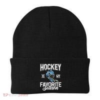 Hockey Is My Favorite Season Hockey Gift Beanie thumb 0