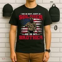 He Is Not Just A Soldier He Is My Brother Proud Army Family T-Shirt thumb 6