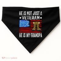 He Is Not Just A Veteran He Is My Grandpa USA-Made Doggie Bandana thumb 0