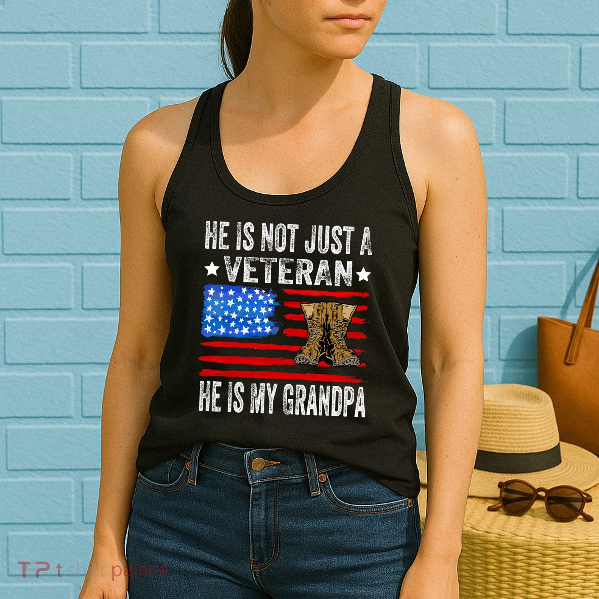He Is Not Just A Veteran He Is My Grandpa Women's Tank Top