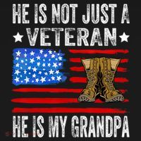 He Is Not Just A Veteran He Is My Grandpa Baby Bodysuit thumb 2