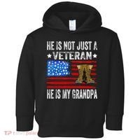 He Is Not Just A Veteran He Is My Grandpa Toddler Hoodie thumb 0