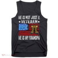 He Is Not Just A Veteran He Is My Grandpa Tank Top thumb 0