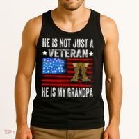 He Is Not Just A Veteran He Is My Grandpa Tank Top thumb 3