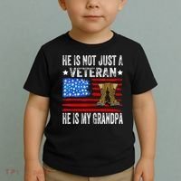 He Is Not Just A Veteran He Is My Grandpa Toddler T-Shirt thumb 2