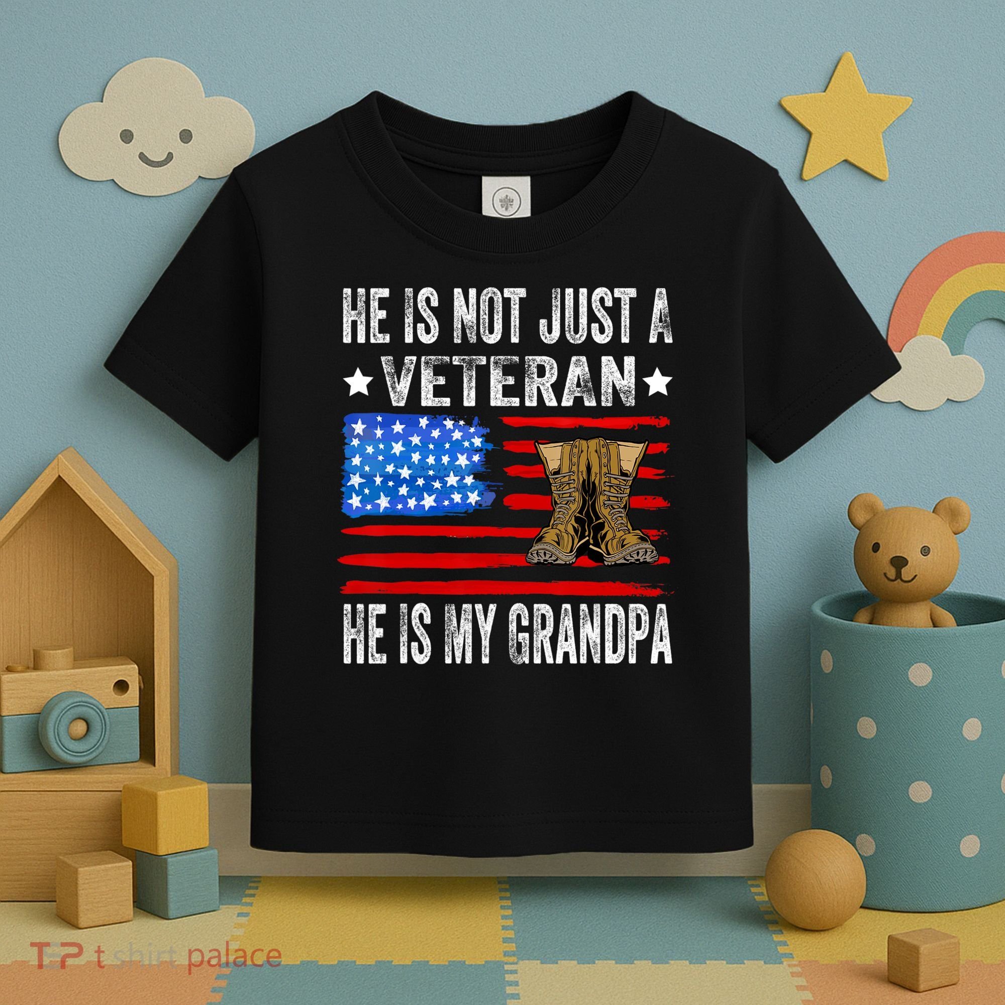 He Is Not Just A Veteran He Is My Grandpa Toddler T-Shirt