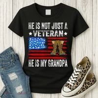 He Is Not Just A Veteran He Is My Grandpa Women's T-Shirt thumb 3