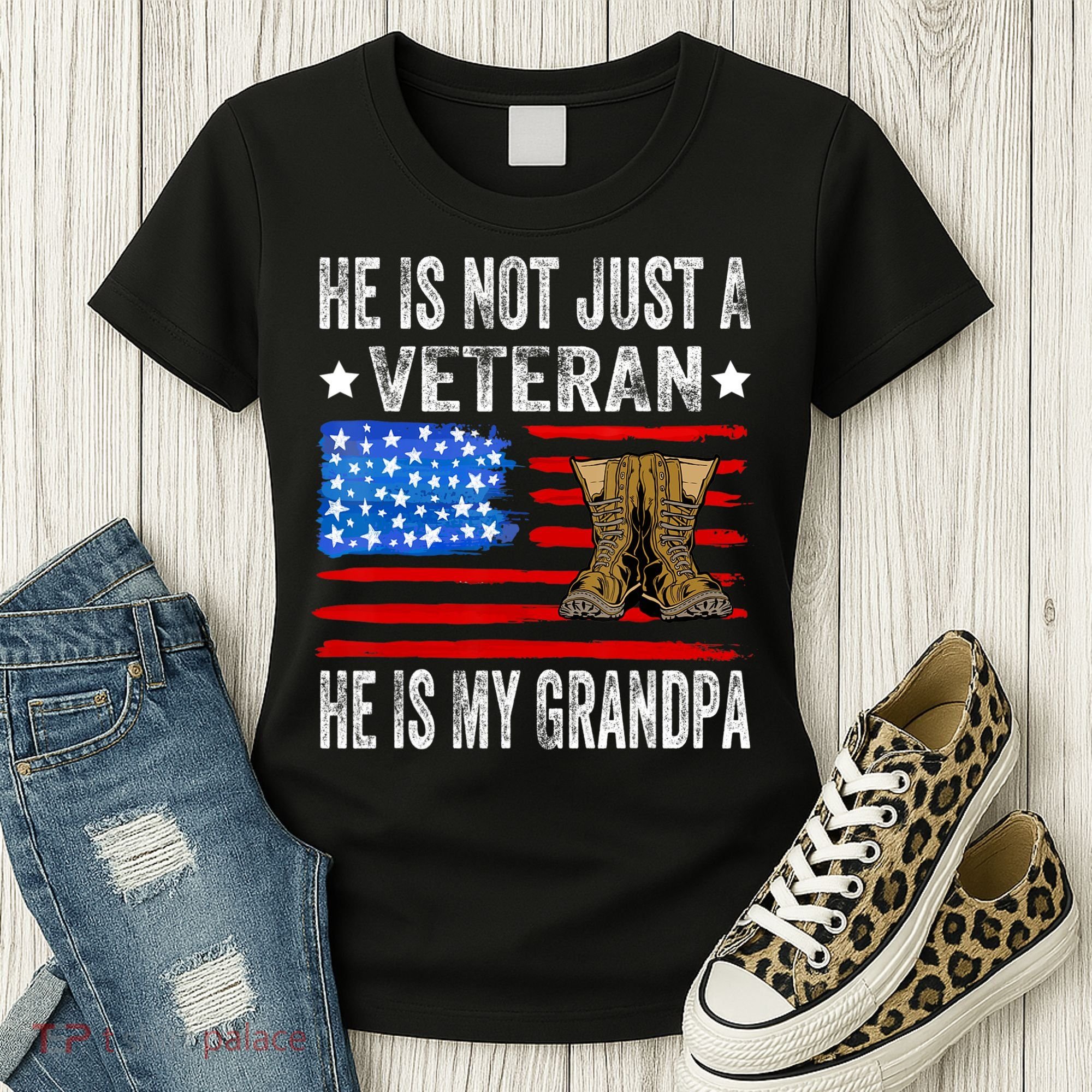 He Is Not Just A Veteran He Is My Grandpa Women's T-Shirt