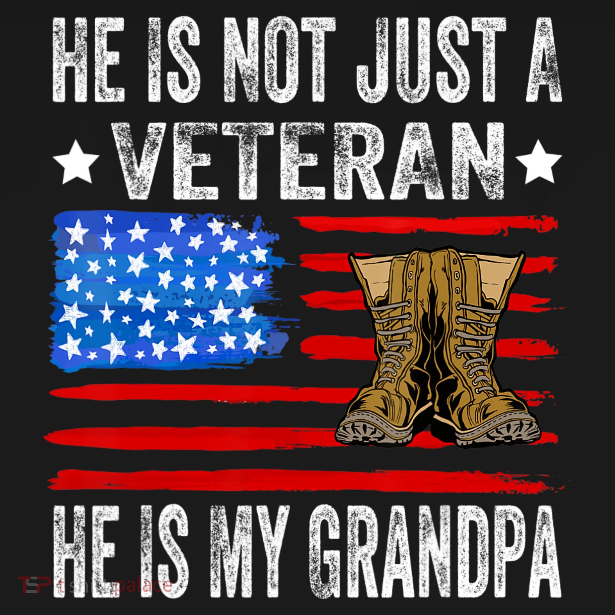 He Is Not Just A Veteran He Is My Grandpa Kids Sweatshirt