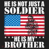 He Is Not Just A Soldier He Is My Brother Veteran Soldier Beanie thumb 2