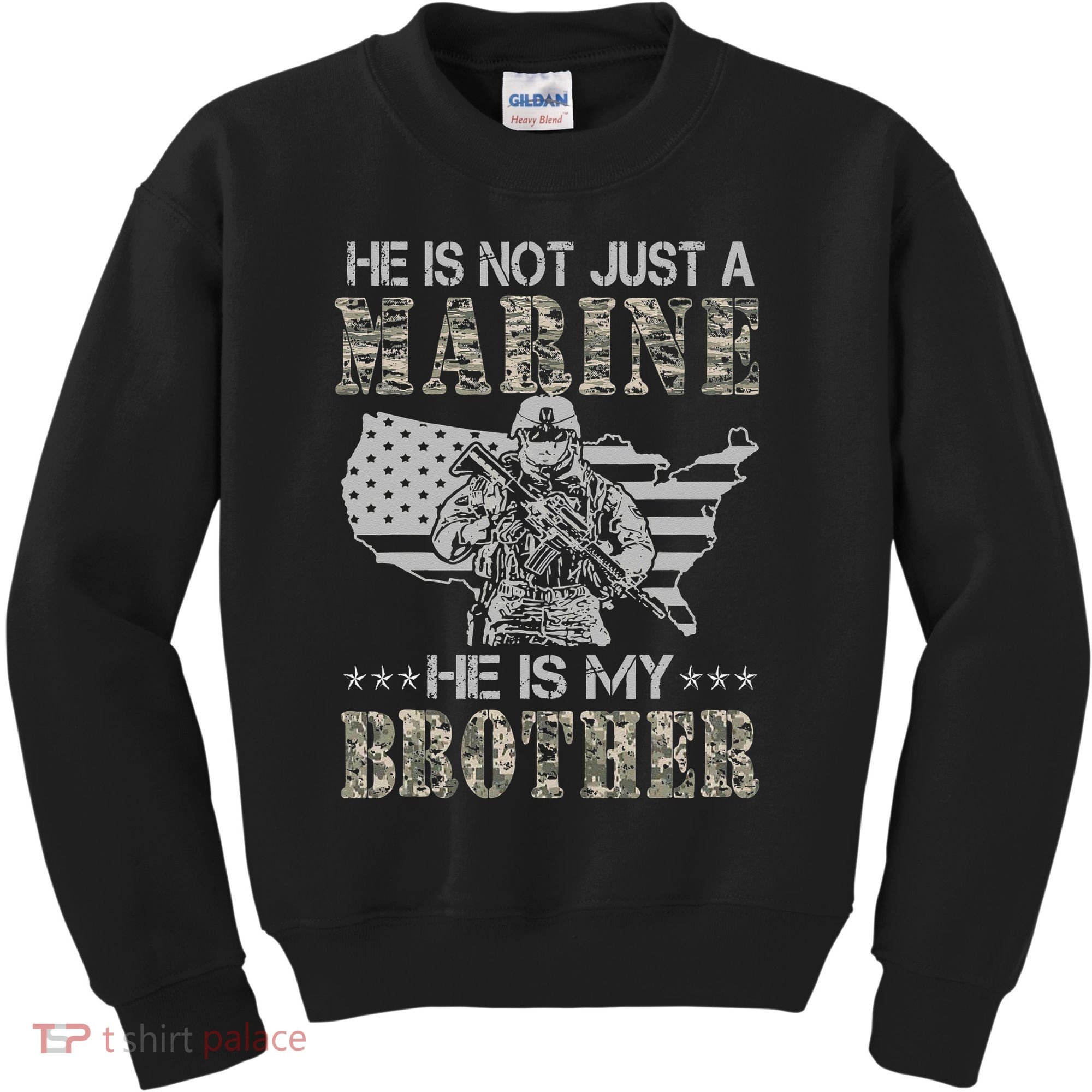 He Is Not Just Marine He Is My Brother Sisters Brothers Kids Sweatshirt