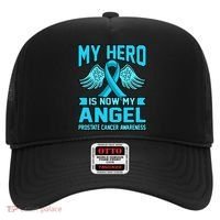 Hero Is Now My Angel Prostate Cancer Awareness Blue Graphic Gift Hat thumb 0
