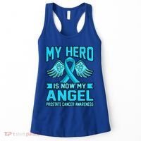 Hero Is Now My Angel Prostate Cancer Awareness Blue Graphic Gift Women's Tank Top thumb 0