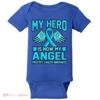 Hero Is Now My Angel Prostate Cancer Awareness Blue Graphic Gift Baby Bodysuit thumb 0