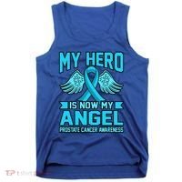 Hero Is Now My Angel Prostate Cancer Awareness Blue Graphic Gift Tank Top thumb 0