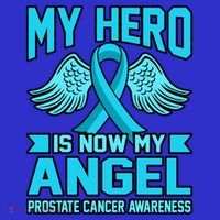 Hero Is Now My Angel Prostate Cancer Awareness Blue Graphic Gift Women's T-Shirt thumb 6