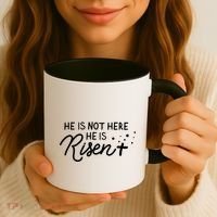 He Is Not Here He Is Risen Easter Jesus Coffee Mug thumb 3