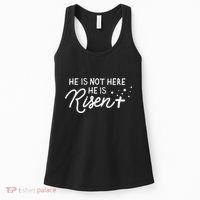 He Is Not Here He Is Risen Easter Jesus Women's Tank Top thumb 0
