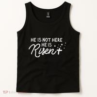 He Is Not Here He Is Risen Easter Jesus Tank Top thumb 2