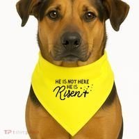 He Is Not Here He Is Risen Easter Jesus USA-Made Doggie Bandana thumb 1