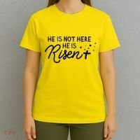 He Is Not Here He Is Risen Easter Jesus T-Shirt thumb 4