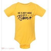 He Is Not Here He Is Risen Easter Jesus Baby Bodysuit thumb 0