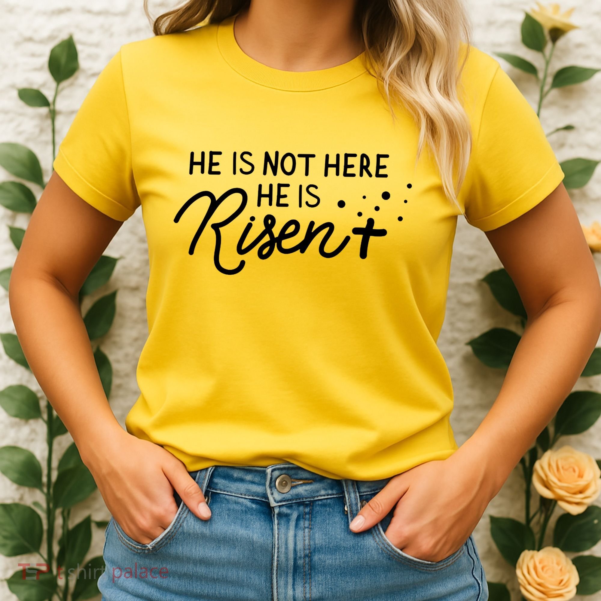 He Is Not Here He Is Risen Easter Jesus Women's T-Shirt