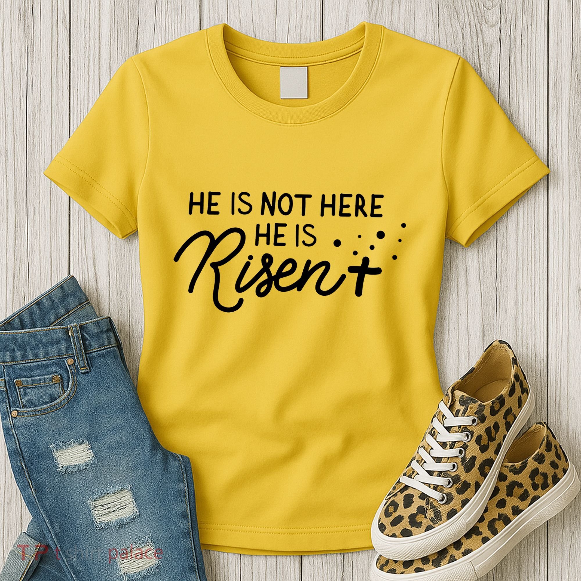 He Is Not Here He Is Risen Easter Jesus Women's T-Shirt