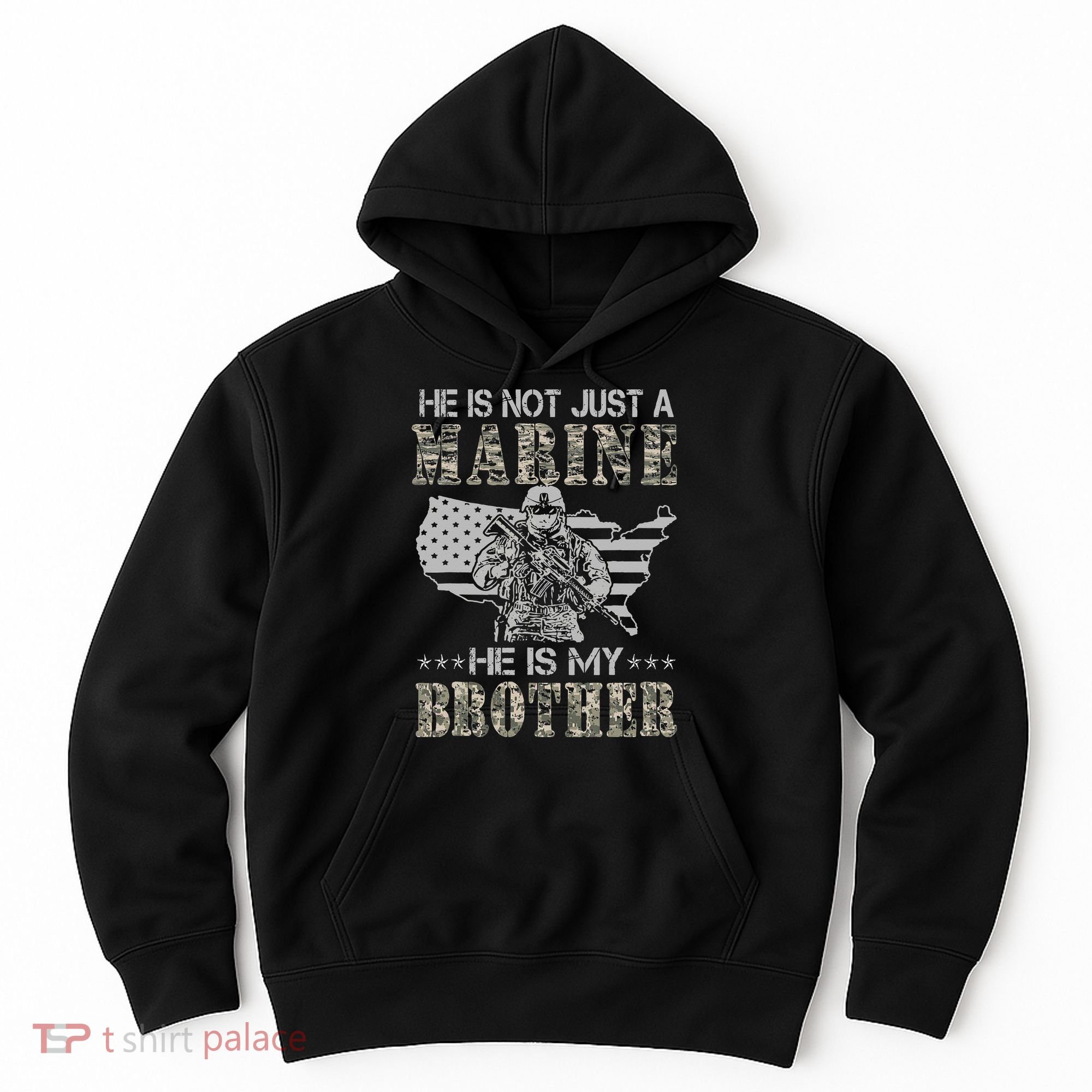 He Is Not Just Marine He Is My Bror Sisters Brors Hoodie