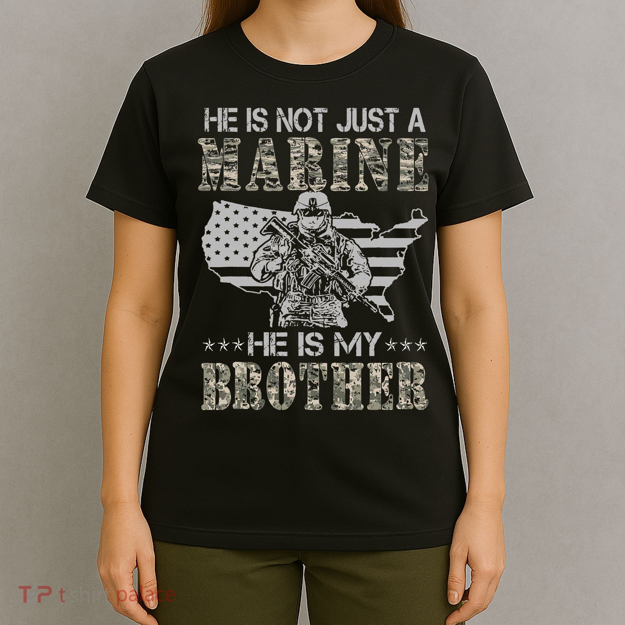 He Is Not Just Marine He Is My Bror Sisters Brors T-Shirt