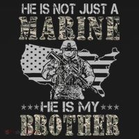 He Is Not Just Marine He Is My Bror Sisters Brors Women's Hoodie thumb 2