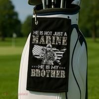 He Is Not Just Marine He Is My Bror Sisters Brors Golf Towel thumb 2