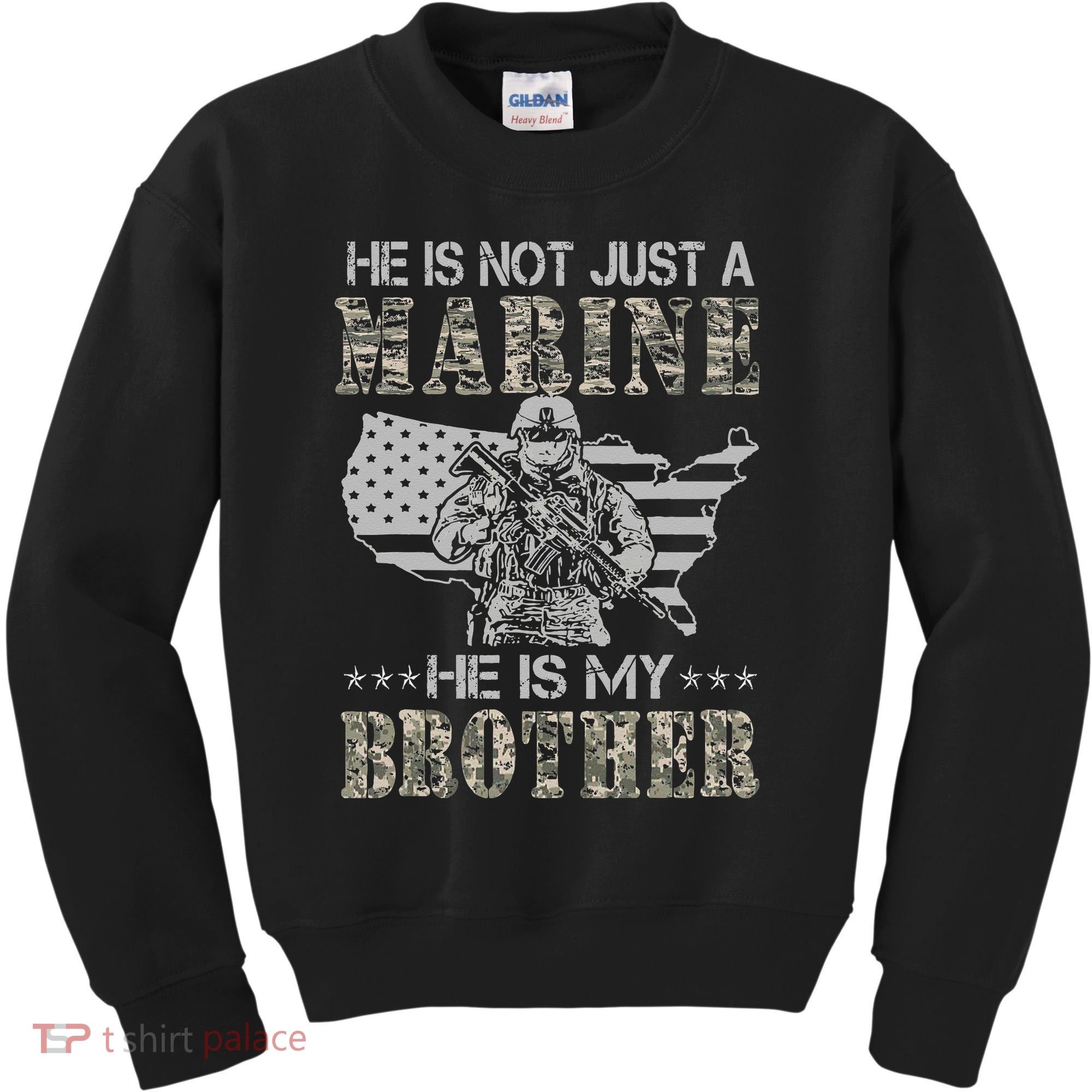 He Is Not Just Marine He Is My Bror Sisters Brors Kids Sweatshirt