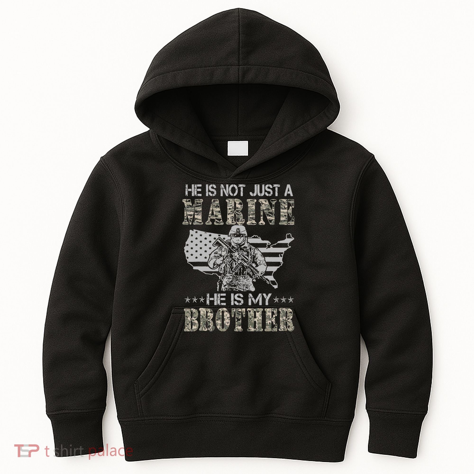 He Is Not Just Marine He Is My Bror Sisters Brors Kids Hoodie