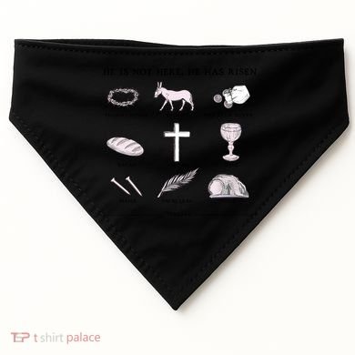 He Is Not Here He Has Risen Christian Jesus Easter Day Family Matching USA-Made Doggie Bandana