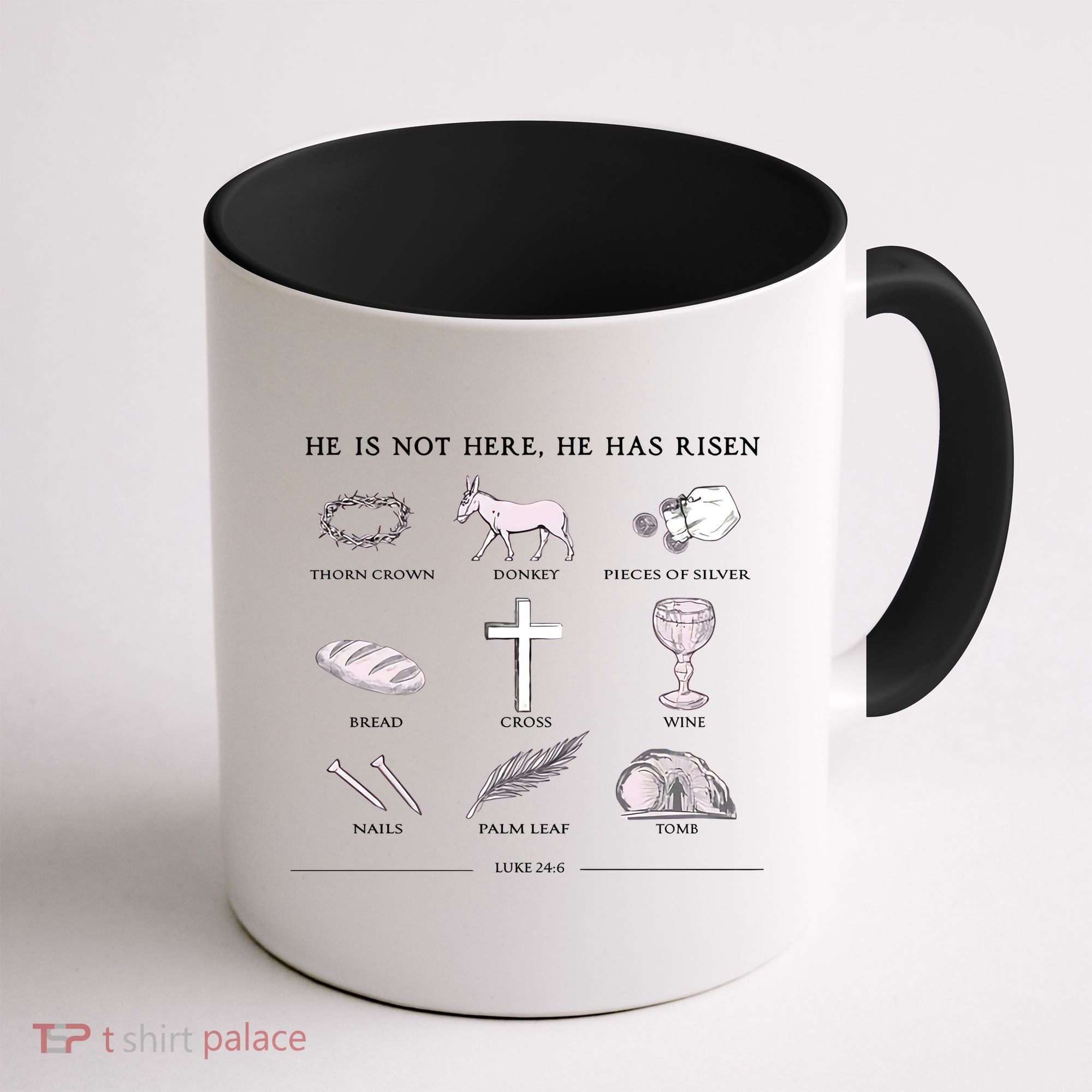 He Is Not Here He Has Risen Christian Jesus Easter Day Family Matching Coffee Mug
