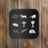 He Is Not Here He Has Risen Christian Jesus Easter Day Family Matching Coaster thumb 0