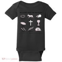 He Is Not Here He Has Risen Christian Jesus Easter Day Family Matching Baby Bodysuit thumb 0