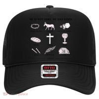 He Is Not Here He Has Risen Christian Jesus Easter Day Family Matching Hat thumb 0