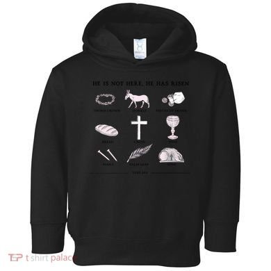 He Is Not Here He Has Risen Christian Jesus Easter Day Family Matching Toddler Hoodie