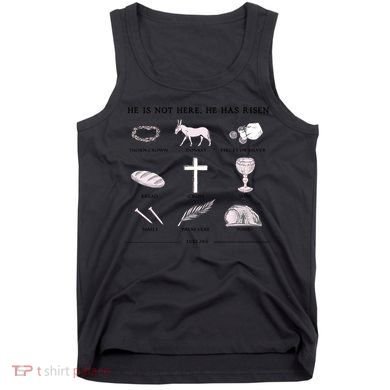 He Is Not Here He Has Risen Christian Jesus Easter Day Family Matching Tank Top