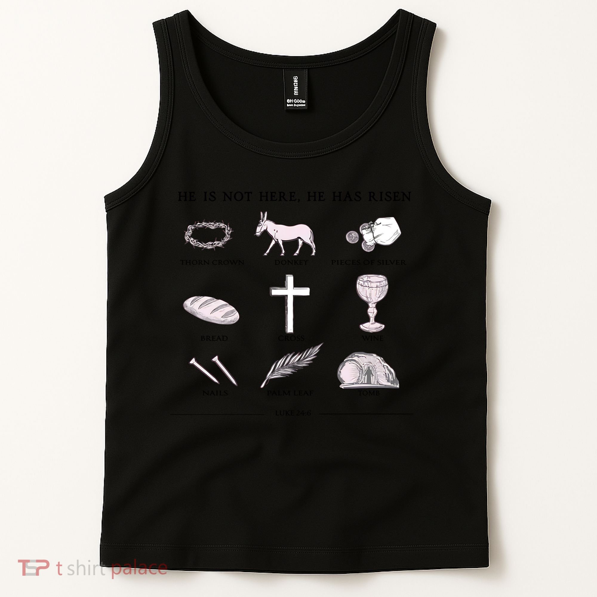 He Is Not Here He Has Risen Christian Jesus Easter Day Family Matching Tank Top