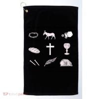 He Is Not Here He Has Risen Christian Jesus Easter Day Family Matching Golf Towel thumb 0